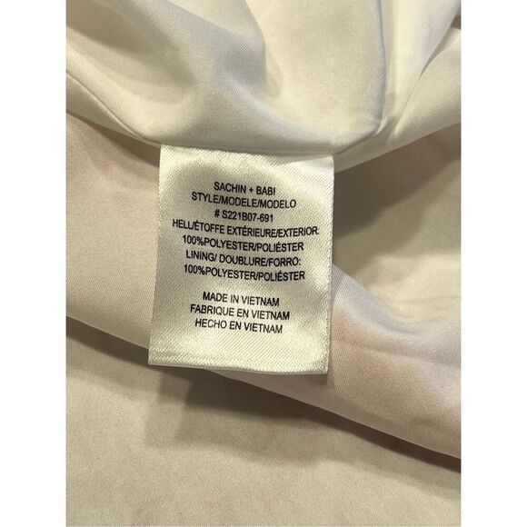 Sachin & Babi 12 Alli Gown Maxi Shift Dress floral Cream V Neck Puff Sleeve - Picture 9 of 9